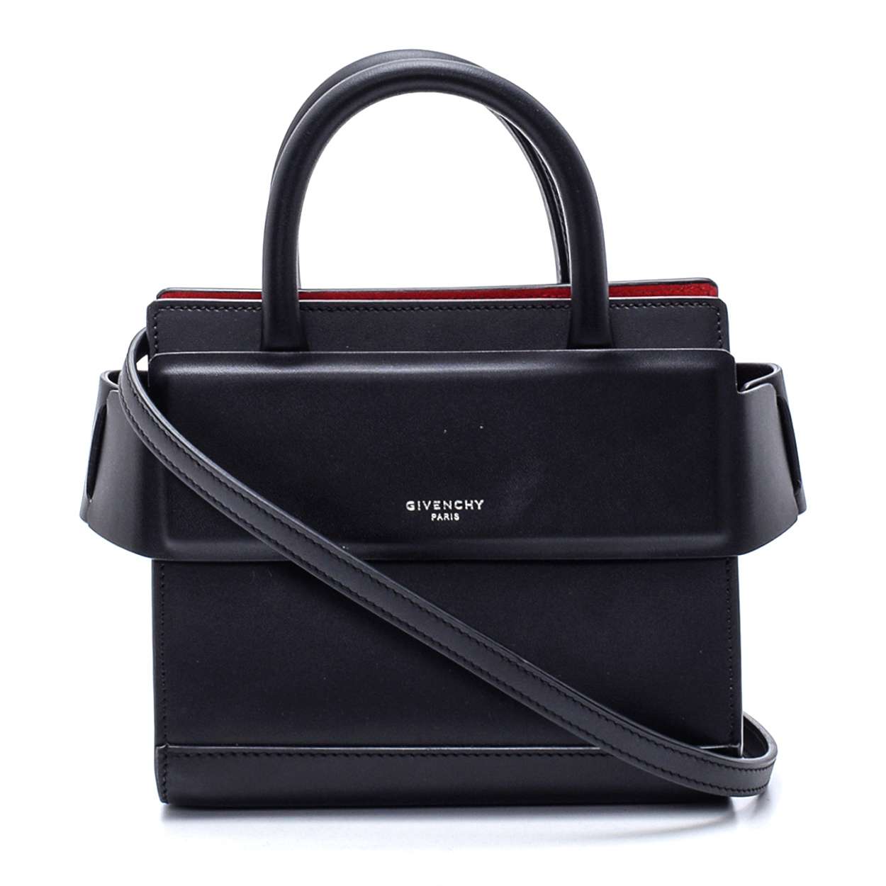 Givenchy - Black Horizon Smooth Leather Mini Crossbody Bag 